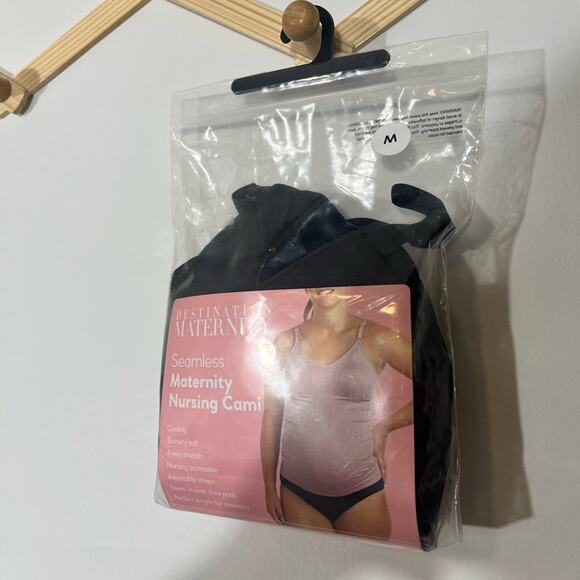 Destination Maternity‎ Black Seamless Nursing Tank Top Size Medium - Picture 2 of 5